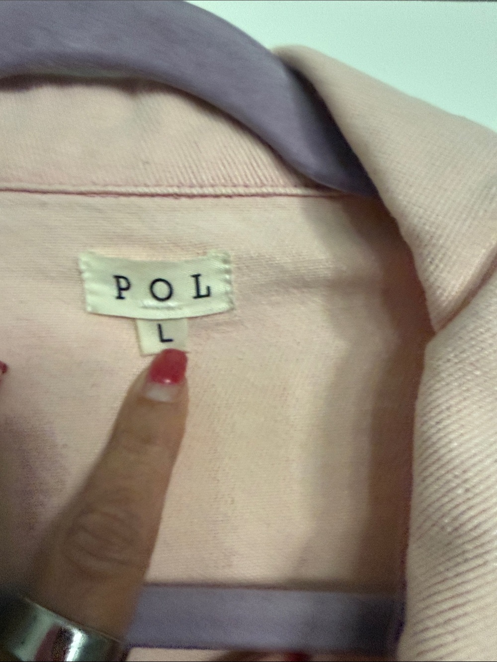 POL Light Pink Studded Denim Jacket - Picture 3 of 5
